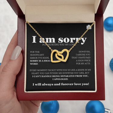 I am sorry - Interlocking Hearts Necklace - Gift Set - SLDDL0118 - Sunshine Letters Co